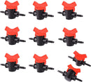 4mm Inline Shut Off Valves Barbed Connectors 4/7mm Hose Irrigation, 10 Pack