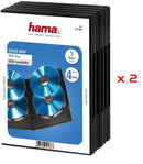 Hama Black Slim 4 Disc DVD Quad Jewel Case Pack of 10 Individual Cases