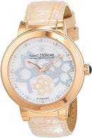 Saint Honore Ladies 35mm Rose Gold Quartz Watch Leather Strap 7620228FYID